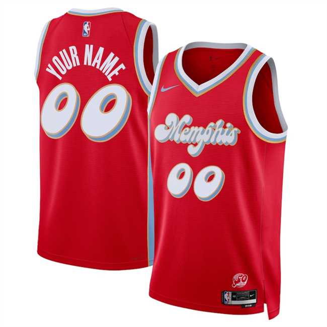 Mens Memphis Grizzlies Active Player Custom Red 2024-25 City Edition Stitched Basketball Jersey